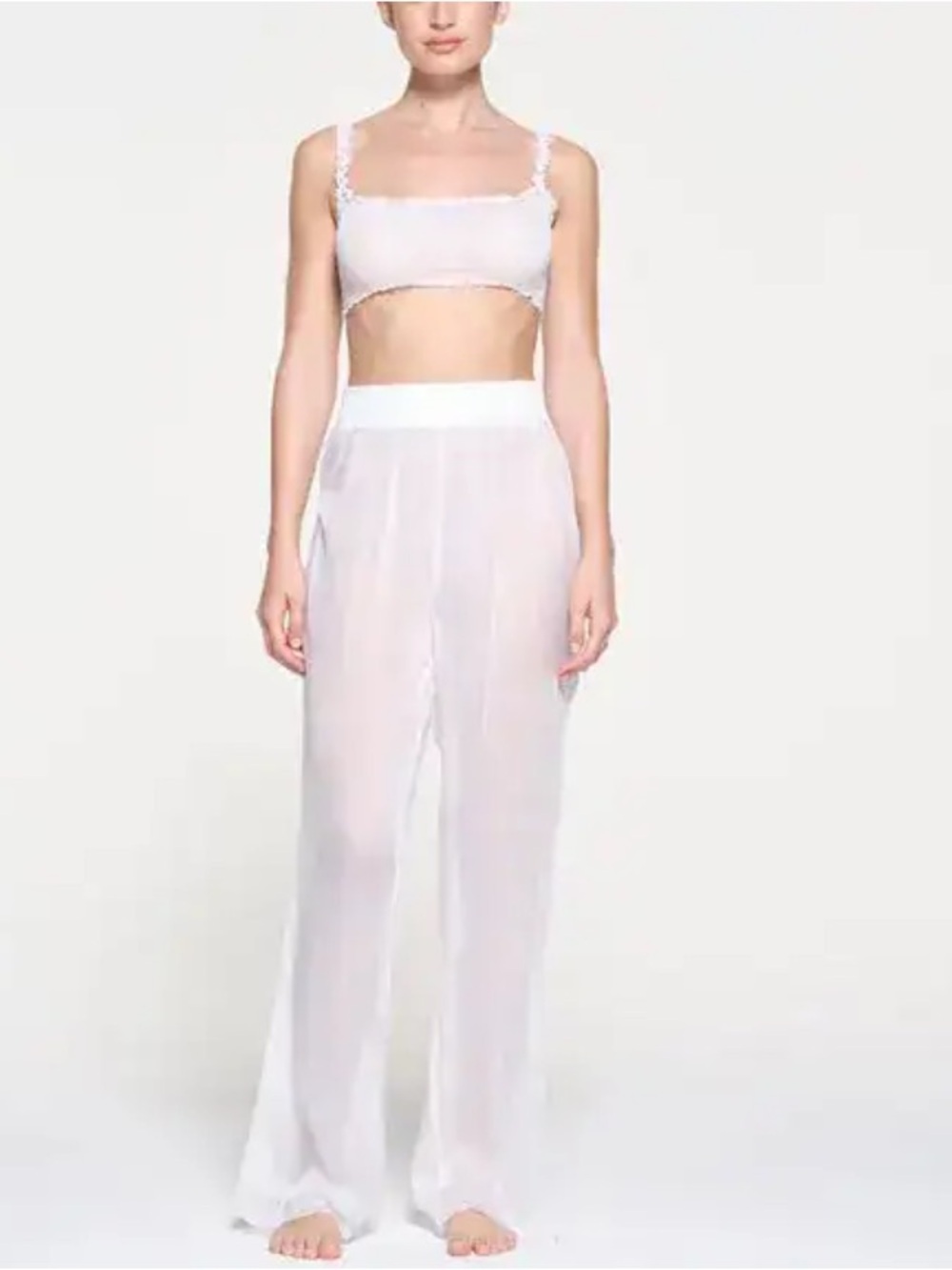 Skims Romance Smocked Silk Pant